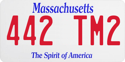 MA license plate 442TM2