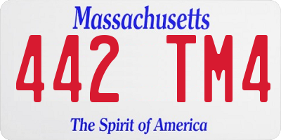 MA license plate 442TM4