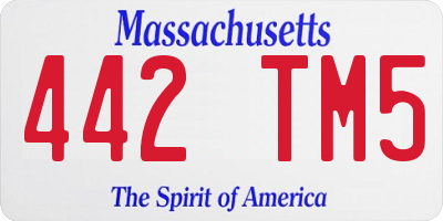 MA license plate 442TM5