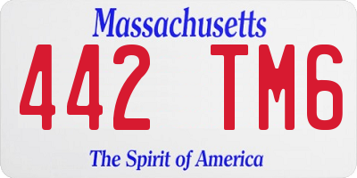 MA license plate 442TM6