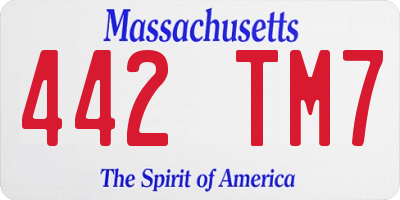MA license plate 442TM7