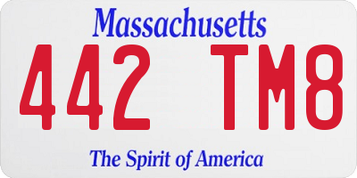 MA license plate 442TM8