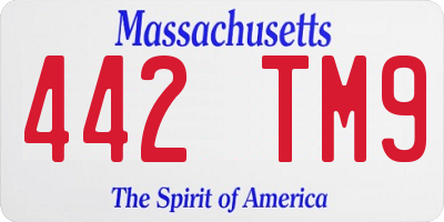 MA license plate 442TM9