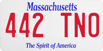 MA license plate 442TN0