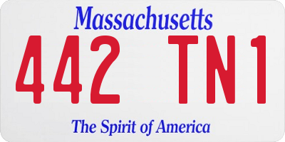 MA license plate 442TN1