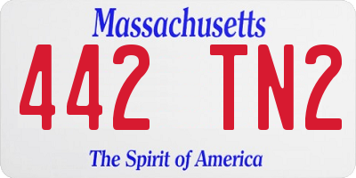 MA license plate 442TN2