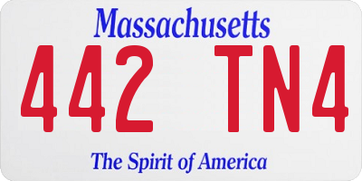 MA license plate 442TN4