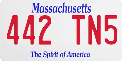 MA license plate 442TN5