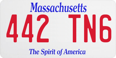MA license plate 442TN6