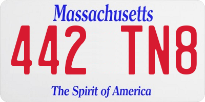 MA license plate 442TN8