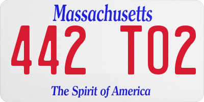 MA license plate 442TO2