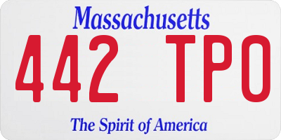 MA license plate 442TP0