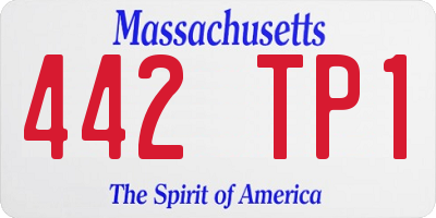 MA license plate 442TP1