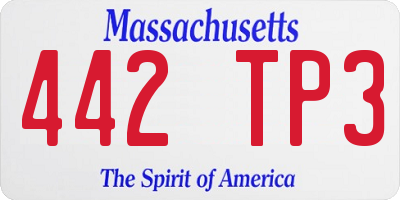 MA license plate 442TP3