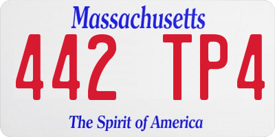 MA license plate 442TP4