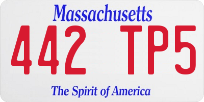 MA license plate 442TP5