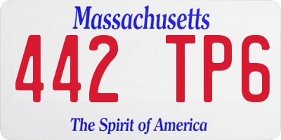 MA license plate 442TP6