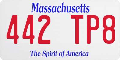 MA license plate 442TP8