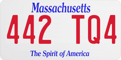 MA license plate 442TQ4