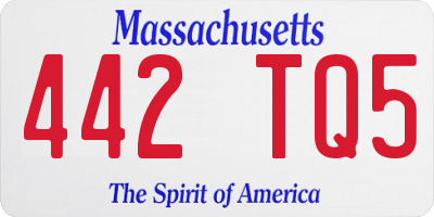 MA license plate 442TQ5