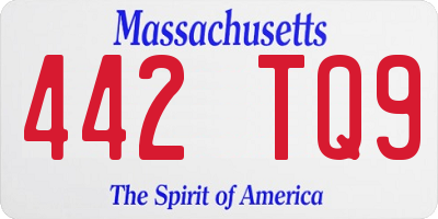 MA license plate 442TQ9