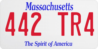 MA license plate 442TR4