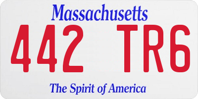 MA license plate 442TR6