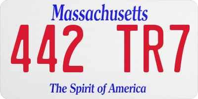 MA license plate 442TR7