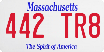 MA license plate 442TR8