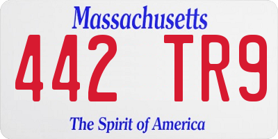 MA license plate 442TR9