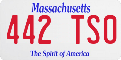MA license plate 442TS0