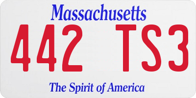 MA license plate 442TS3