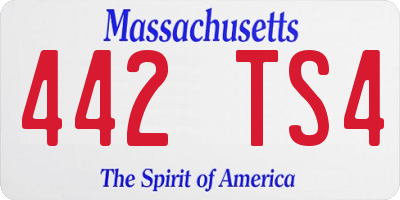 MA license plate 442TS4