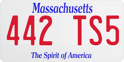 MA license plate 442TS5
