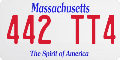MA license plate 442TT4