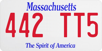 MA license plate 442TT5