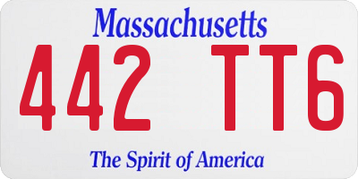 MA license plate 442TT6