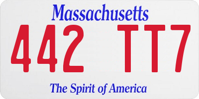 MA license plate 442TT7