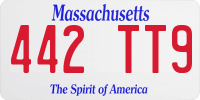 MA license plate 442TT9