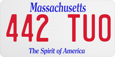 MA license plate 442TU0