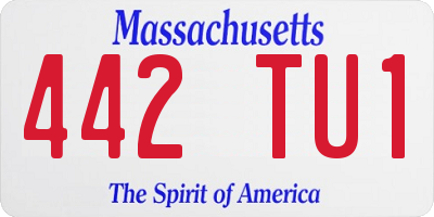 MA license plate 442TU1