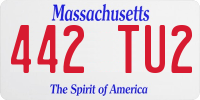 MA license plate 442TU2
