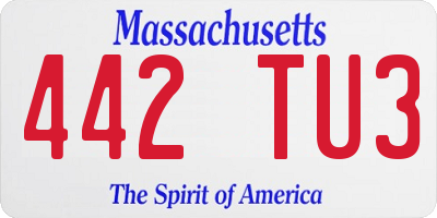 MA license plate 442TU3
