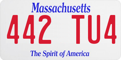 MA license plate 442TU4
