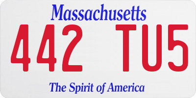 MA license plate 442TU5