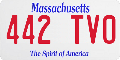MA license plate 442TV0