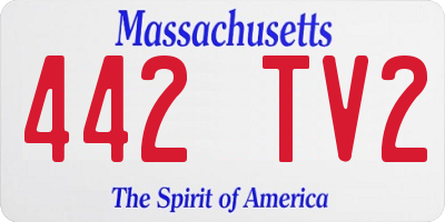 MA license plate 442TV2