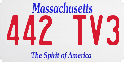 MA license plate 442TV3