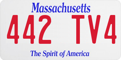 MA license plate 442TV4