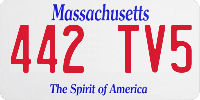 MA license plate 442TV5